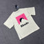 Rhude Vintage Pink Square Mountain Print Crew Neck Casual T‑Shirt
