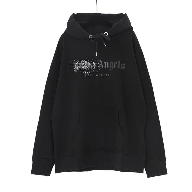 Palm Angels Spray Bleach Logo Hoodie - Black Hover Image
