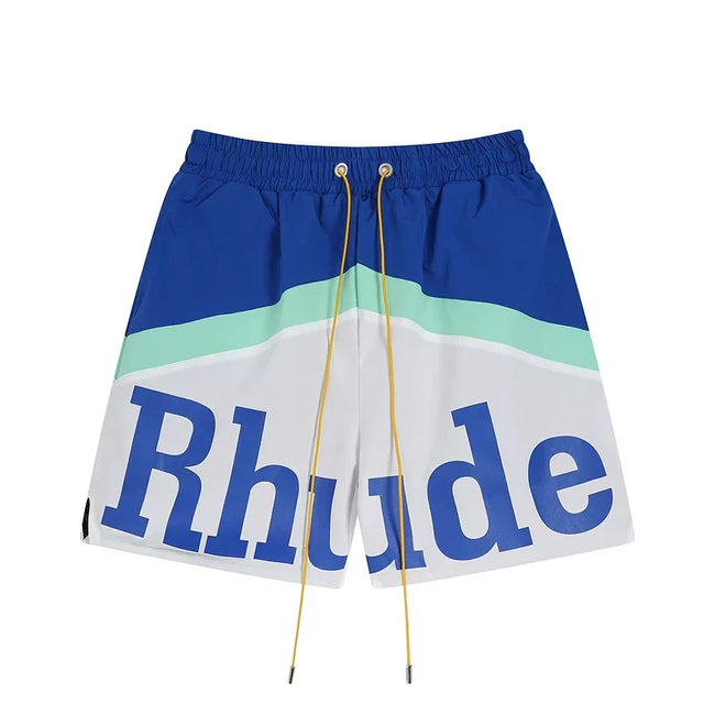Rhude Color Block Logo Nylon Shorts Hover Image