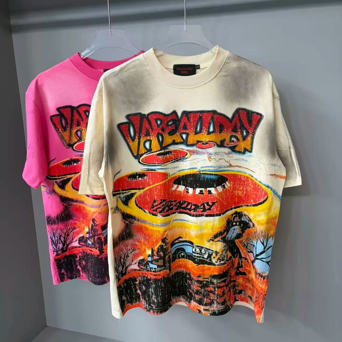Vare All Day Desert Highway Retro Car Vintage Washed T‑Shirt