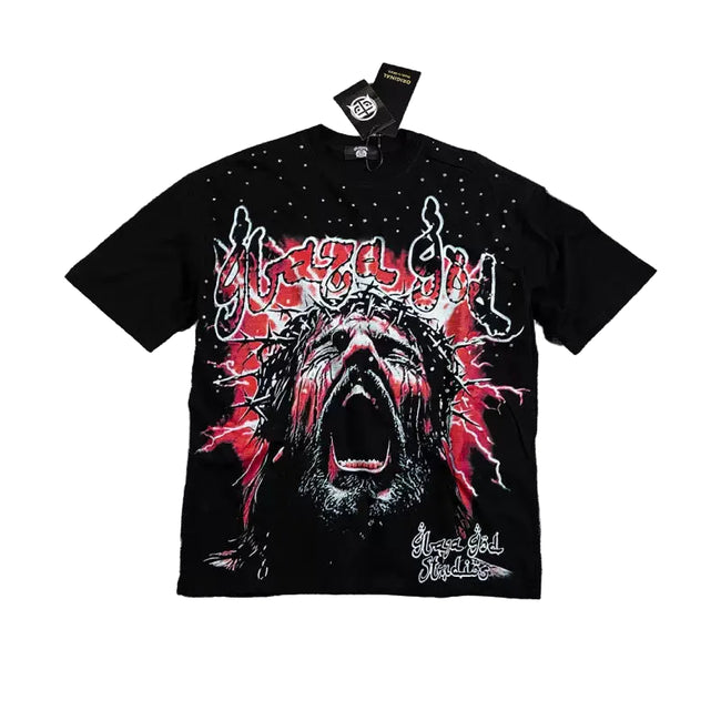 Glazagod Graphic Heavyweight T-Shirt Oversized-BLACK Hover Image