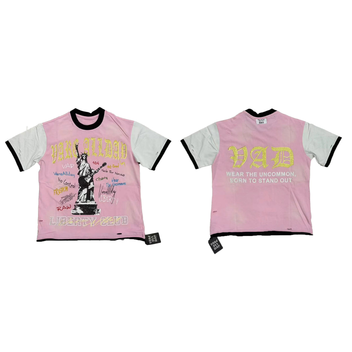 Vare All Day Liberty Club Statue Of Liberty Color Block Ringer T‑Shirt