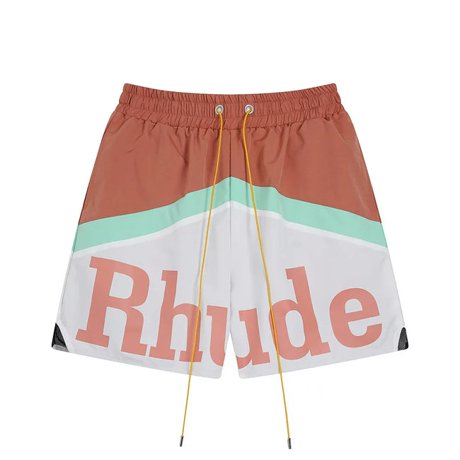 Rhude Color Block Logo Nylon Shorts Hover Image