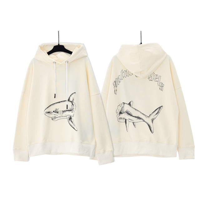 Palm Angels Shark & Skeleton Back Print Hoodie - Off-White Hover Image
