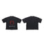 Play Hollywood Kiari Dark Church‑House Red‑Tint Graphic Cropped Boxy Short‑Sleeve Tee
