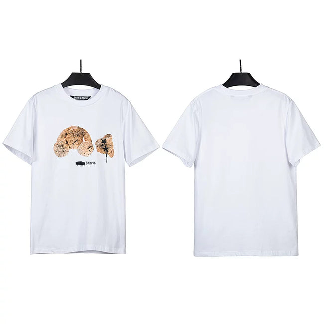 Palm Angels Graffiti Splatter Bear Graphic T-Shirt - White Hover Image