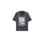Play Hollywood I Love Hollywood Square‑Frame Palm‑Tree Photo Distressed‑Wash Cropped Boxy Short‑Sleeve Tee