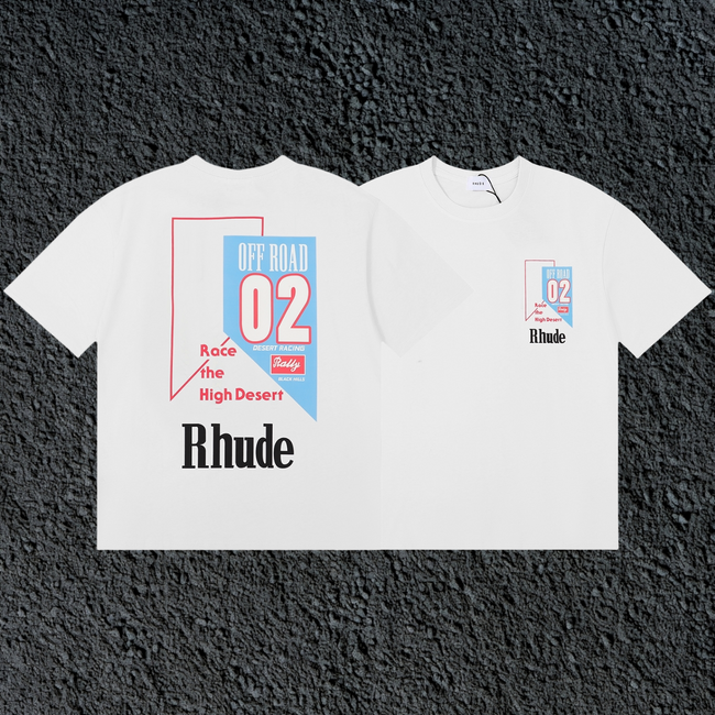 Rhude Off Road 02 High Desert Racing Dual Sided White Oversized T‑Shirt Hover Image