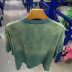 Paly Hollywood Vintage‑Wash Tie‑Dye‑Mottled‑Green Tee