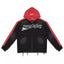 Roughplay Black Red Color‑Block Zip‑Up Hoodie