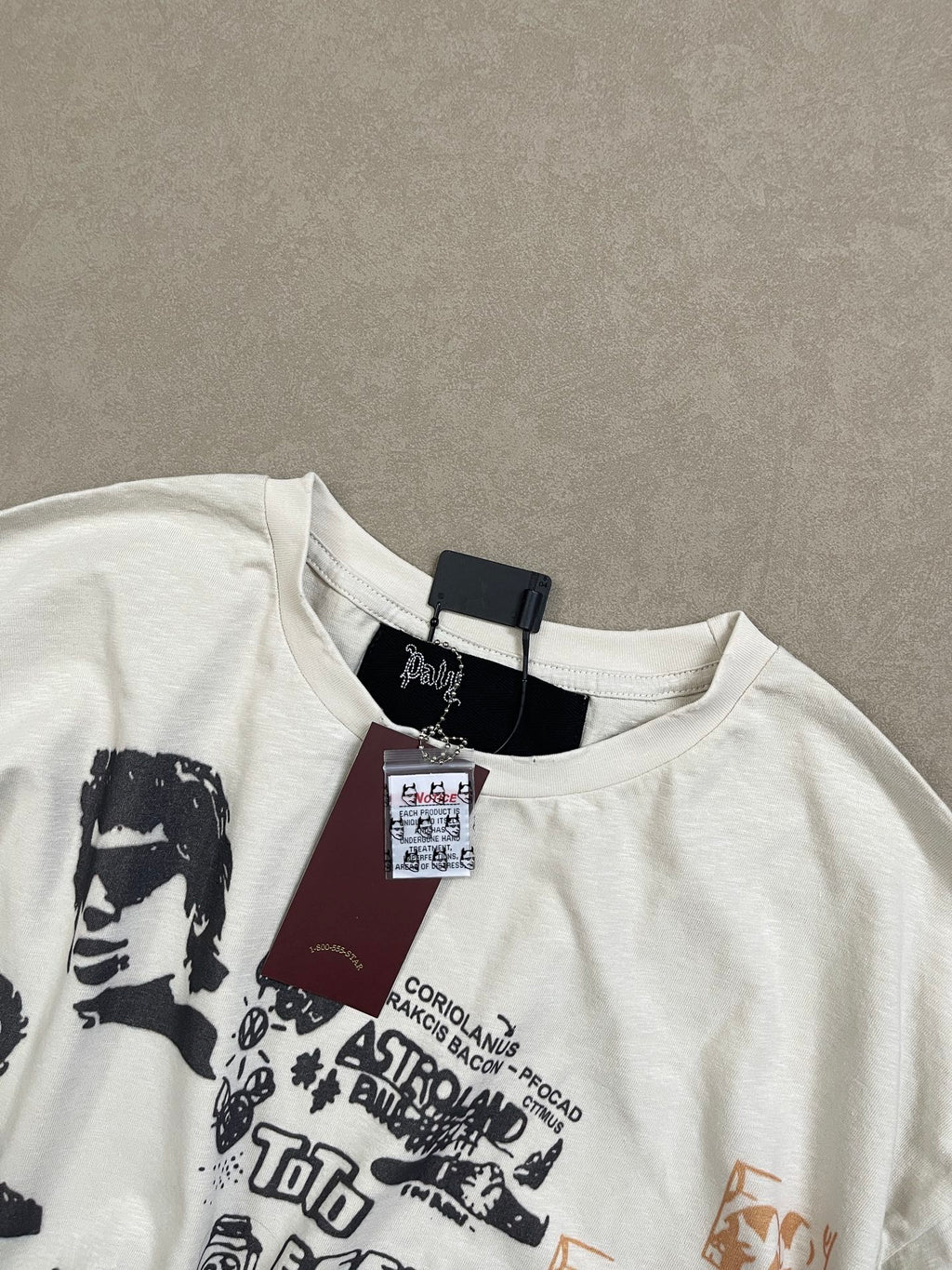 Play Hollywood Vintage‑Wash Cream T‑Shirt