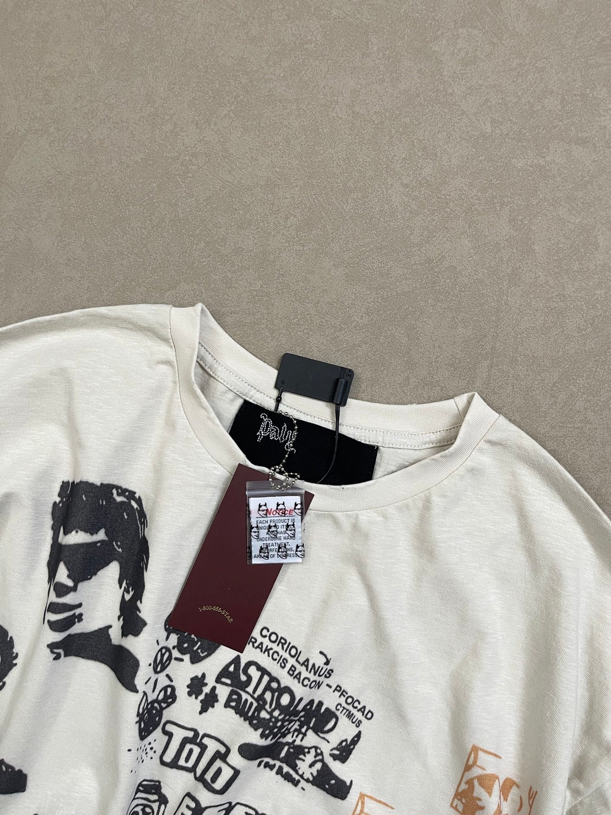 Play Hollywood Vintage‑Wash Cream T‑Shirt