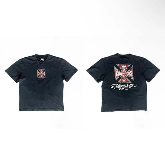 West Coast Choppers Dual‑Side Red Cross Graphic Short Sleeve Tee Hover Image