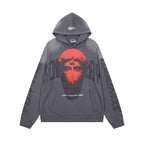 Roughplay Red Third‑Eye Statue Can’t Feel My Face Vintage Acid Wash Hoodie