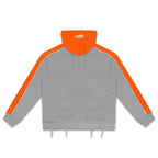 Roughplay Color‑Block Grey Orange Zip‑Up Hoodie