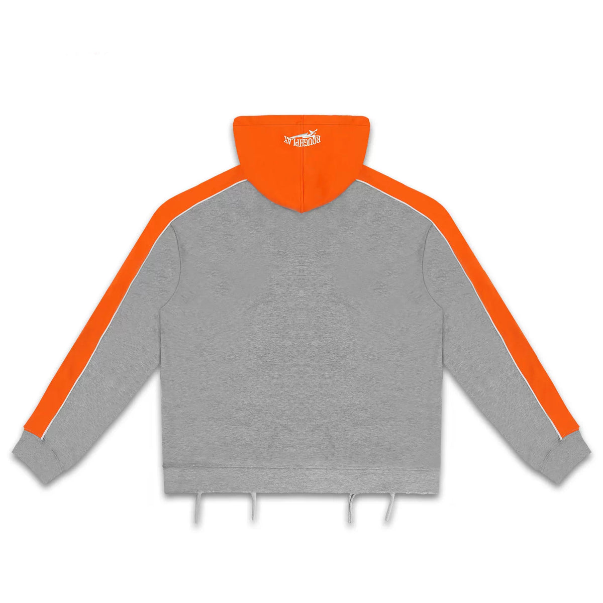 Roughplay Color‑Block Grey Orange Zip‑Up Hoodie