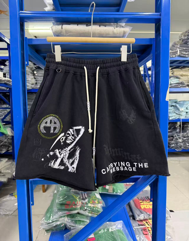 Play Hollywood Vintage‑Wash Black Sweat Shorts（副本） Hover Image