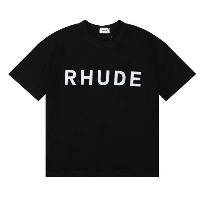 Rhude Classic Bold Logo Oversized Tee Black Hover Image