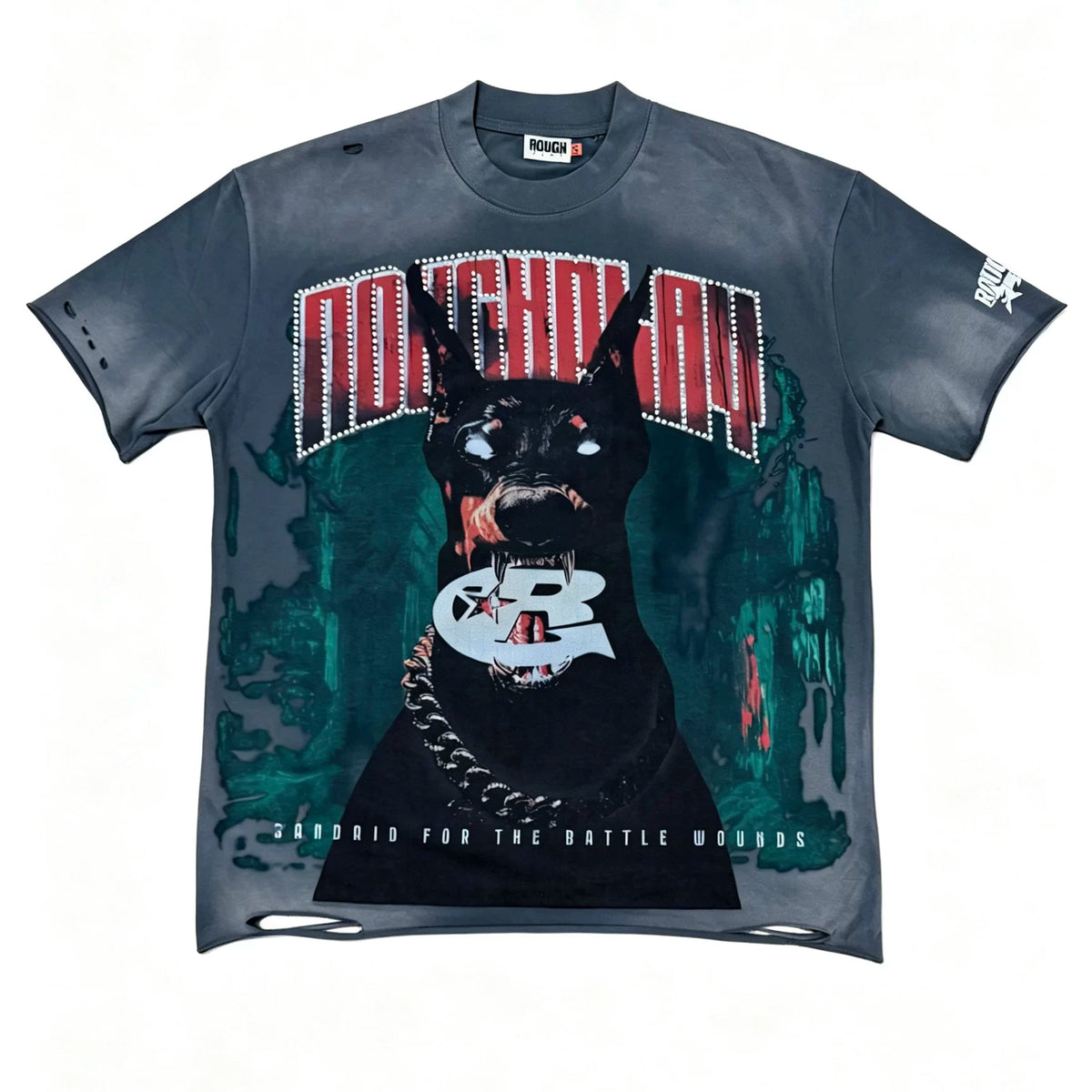 Roughplay Vintage Faded Charcoal Oversized Tee