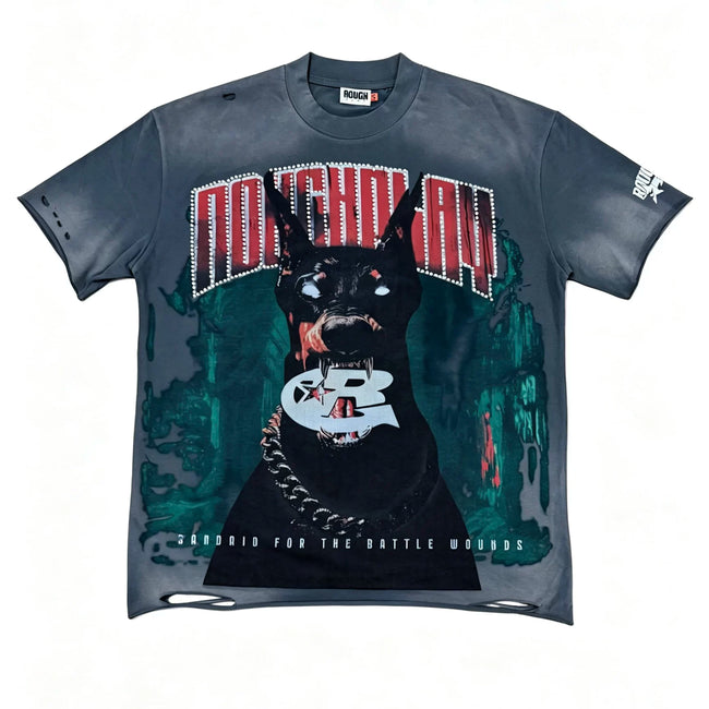 Roughplay Vintage Faded Charcoal Oversized Tee Hover Image