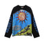 Roughplay Sun Tongue Logo Relax Skeleton Mushroom Vintage Distressed Long Sleeve T‑Shirt
