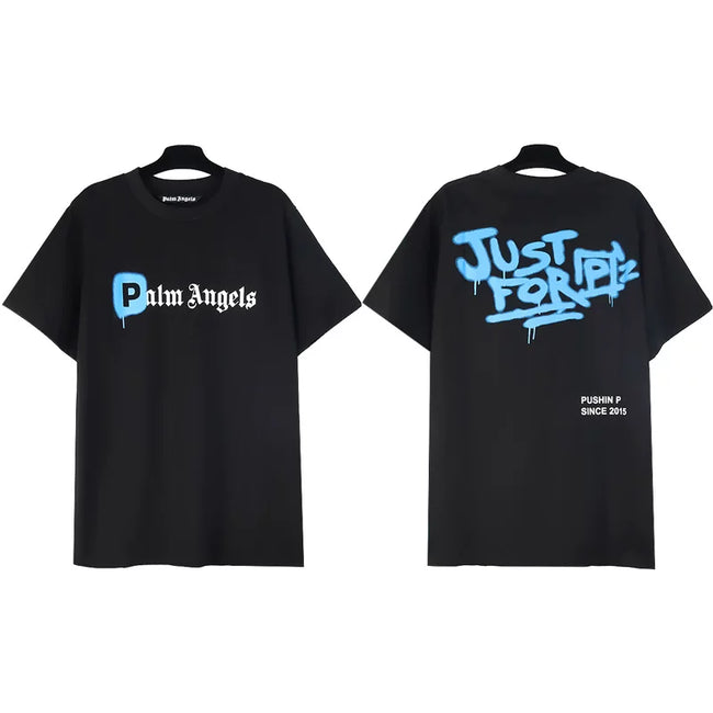 Palm Angels Just For PA Graffiti Logo T-Shirt - Black Hover Image