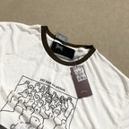 Play Hollywood Vintage‑Wash Off‑White Cropped Long Sleeve T‑Shirt