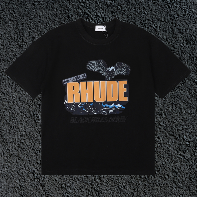 Rhude Black Hills Derby Eagle Mountain Black Oversized T‑Shirt Hover Image