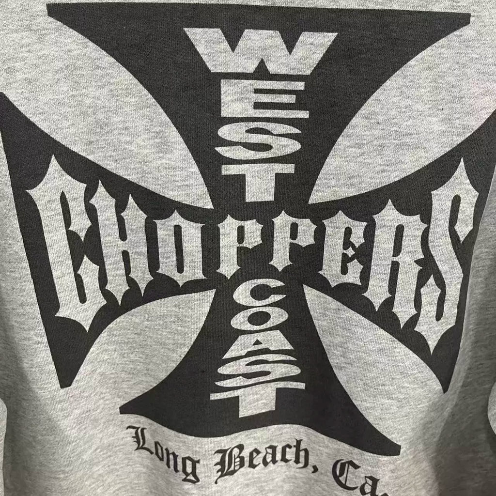 West Coast Choppers Front‑Cross‑Logo Pullover Hoodie Heather Grey