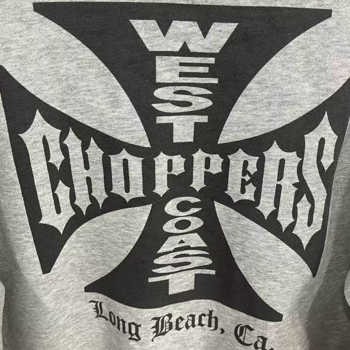 West Coast Choppers Front‑Cross‑Logo Pullover Hoodie Heather Grey