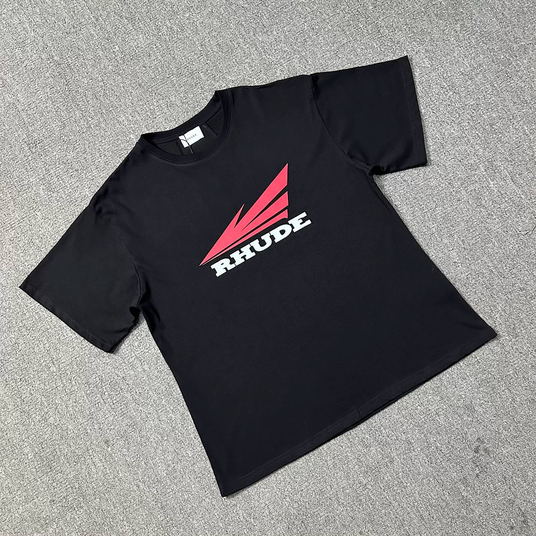 Rhude Red Arrow Logo Oversized Short Sleeve T‑Shirt