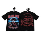 Glazagod Flowers - Heavyweight Terry Oversized Tee- Black