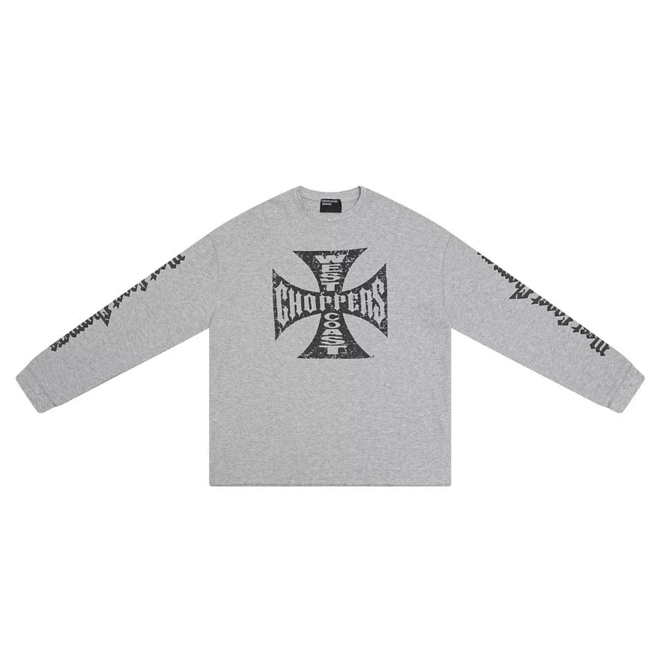 West Coast Choppers Grey Oversized Streetwear Shirt Sleeve Print
