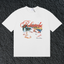 Rhude Cannes Tropical Beach Scene Script White Oversized T‑Shirt