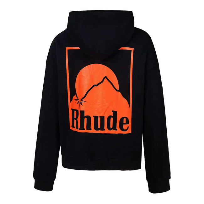 Rhude Mountain Sunset Full Zip Oversized Hoodie Black Main Image