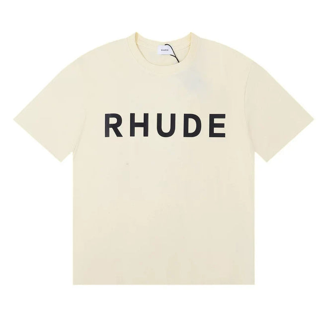 Rhude Classic Bold Logo Oversized Tee Cream Hover Image