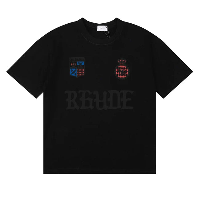 Rhude Gothic Crest Badge Logo Oversized Tee Black Hover Image