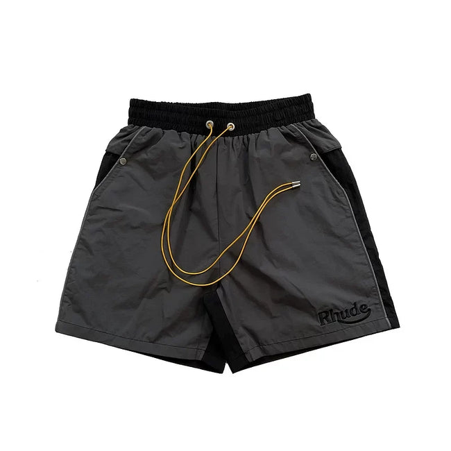 Rhude Grey Color Block Nylon Shorts Hover Image