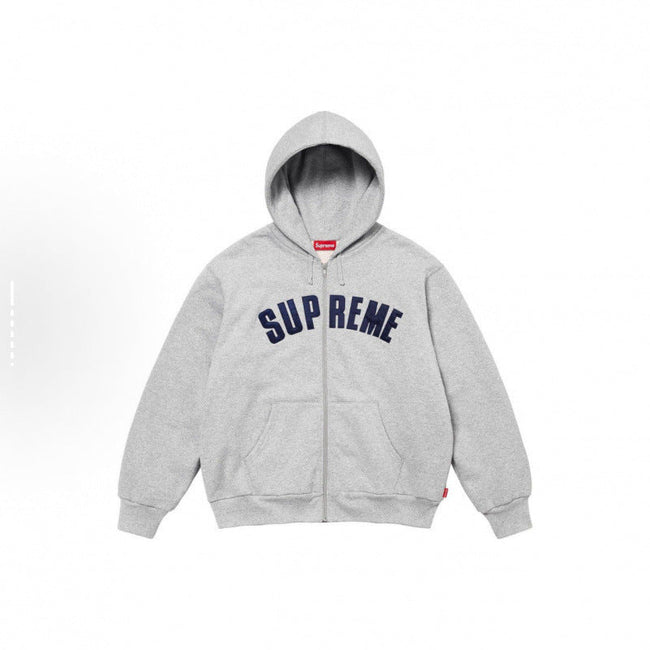 Supreme Arc Thermal Lined Zip Up Hooded Sweatshirt - Heather Grey Hover Image