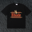 Rhude Eagle Striped Logo Vintage Black Oversized T‑Shirt