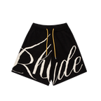 RHUDE niche American high street fashion brand summer letter big logo jacquard loose knitted yarn five quarter shorts