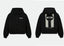 RHUDE Racing R Logo Full‑Zip Hoodie Black