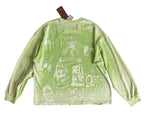 Play Hollywood Vintage‑Wash Green Cropped Long Sleeve T‑Shirt