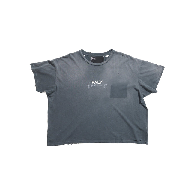 Play Hollywood PALY Faded Washed Distressed Pocket Cropped Boxy Short‑Sleeve Tee Hover Image