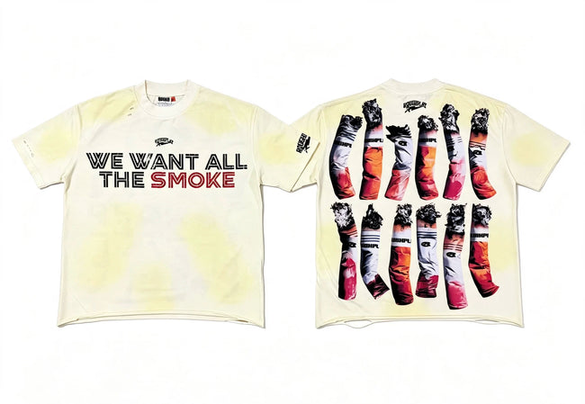 Roughplay Vintage Sun‑Bleached Cream Oversized Tee Hover Image