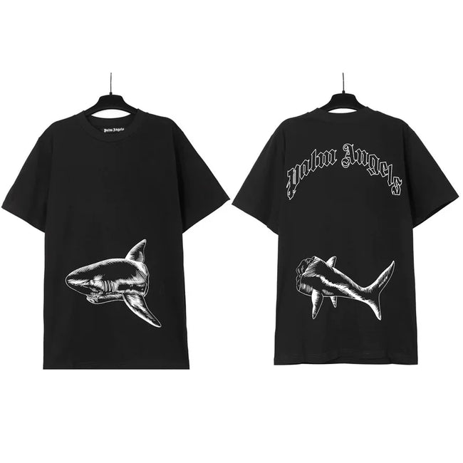 Palm Angels Sketch Shark Graphic T-Shirt - Black Hover Image