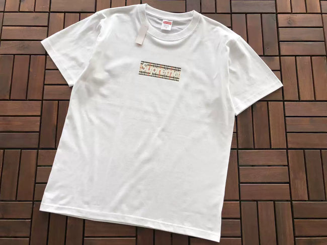 Supreme Plaid Box Logo T-Shirt White Hover Image