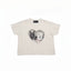 Play Hollywood Chain‑Border Heart Dog‑Portrait Collage Cropped Boxy Short‑Sleeve Tee