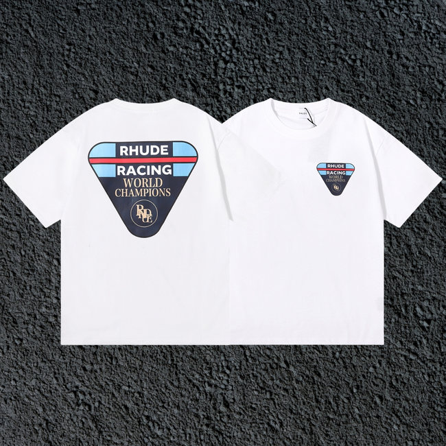 Rhude Racing World Champions Dual Sided White Oversized T‑Shirt Hover Image