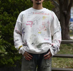 Play Hollywood Vintage‑Wash Cream Cropped Oversized Hoodie（副本）